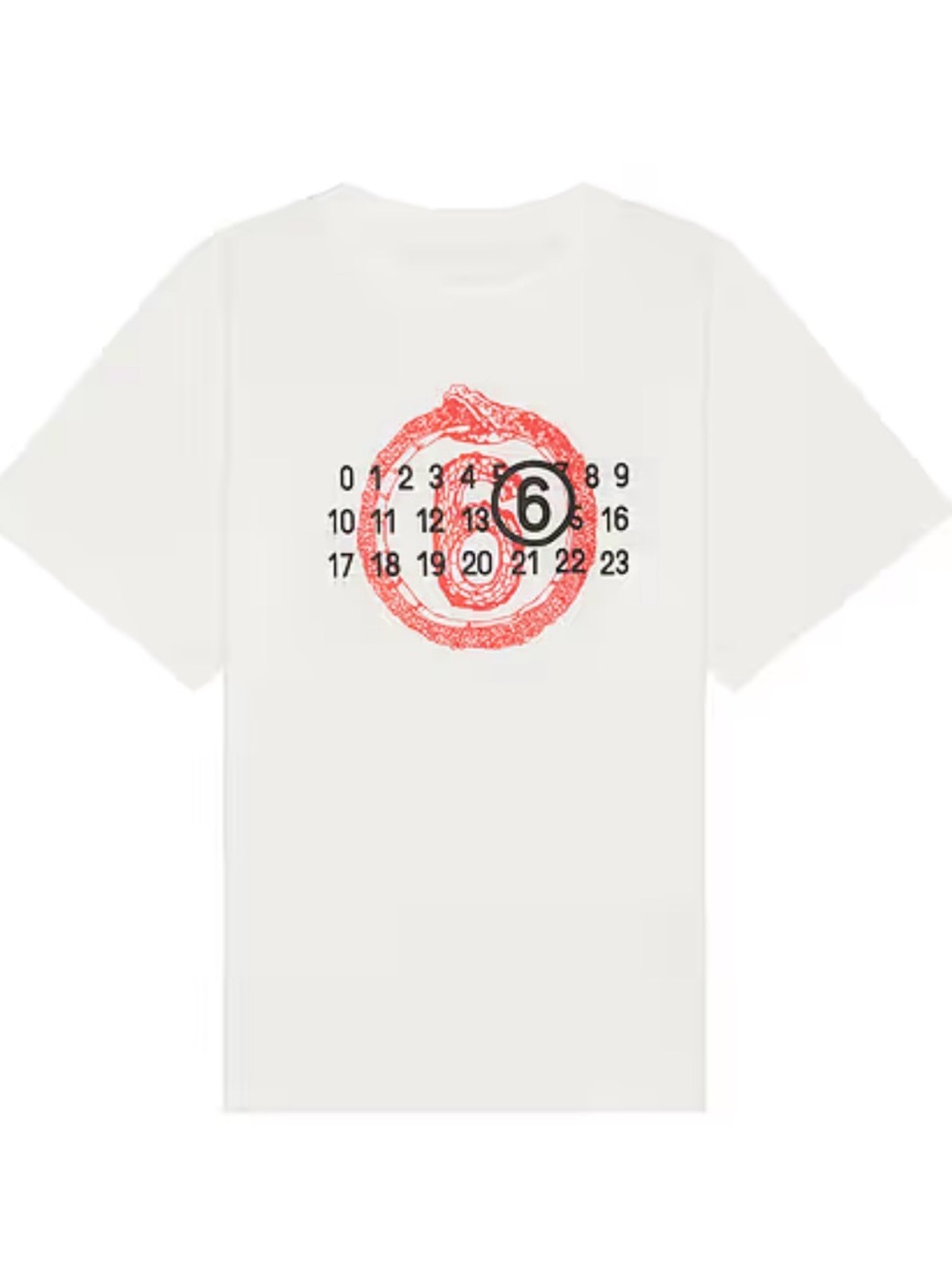 MM6 Maison Martin Margiela Off-White Tee with Red Target Graphic
